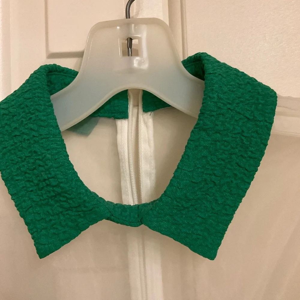 St Patrick Day Dress - Most Adorable Ever!  Green and White Sheer Fabric, Size 4 - Picture 8 of 15